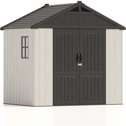 8 x 6 FT Plastic Outdoor Storage Shed with Floor