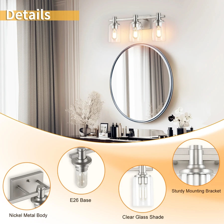 Modern Bathroom Vanity Light Fixture Above Mirror