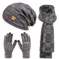 Winter men's and women's hat, scarf and glove set, couple style,