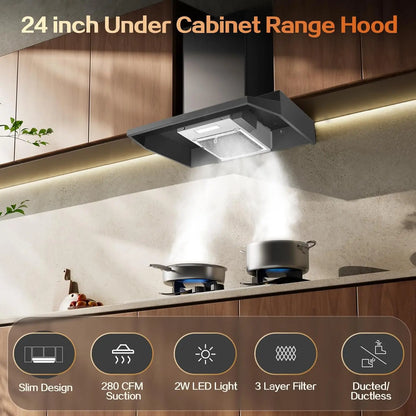 Under Cabinet  Black Ducted/Ductless Kitchen Stove Vent