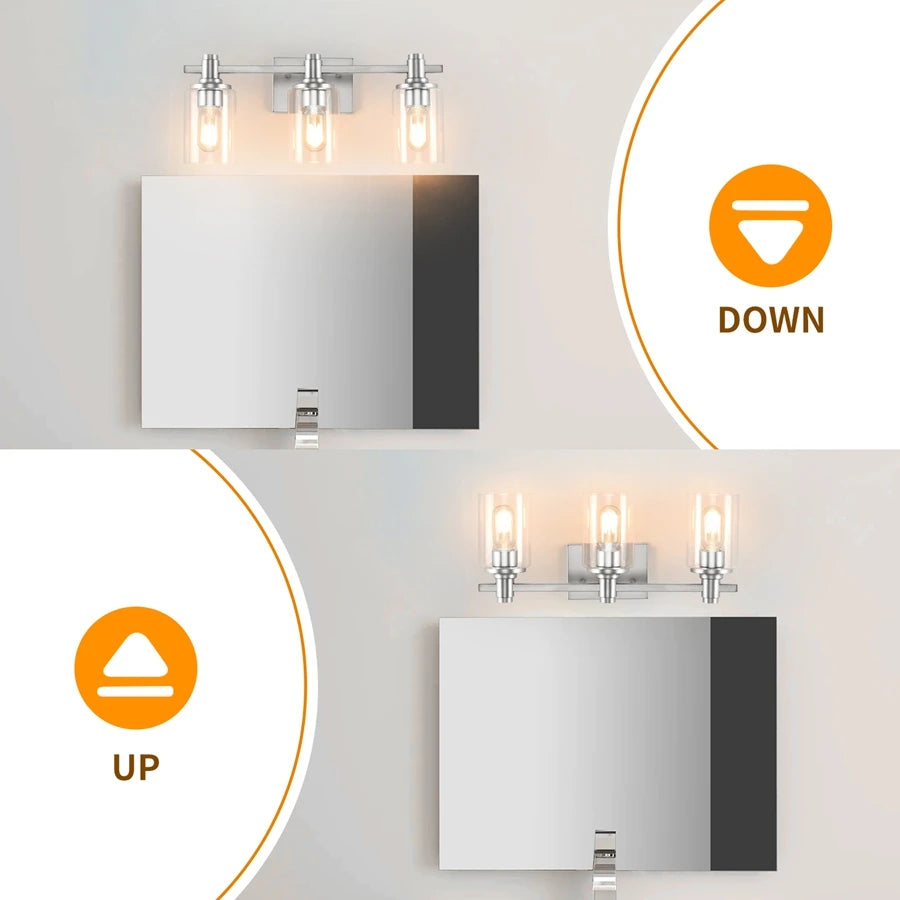 Modern Bathroom Vanity Light Fixture Above Mirror