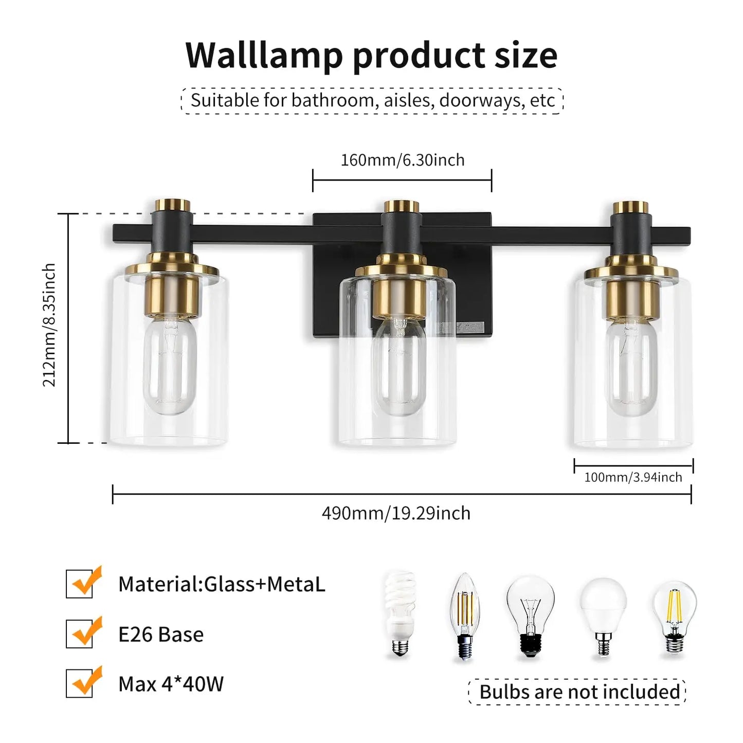 Modern Bathroom Vanity Light Fixture Above Mirror