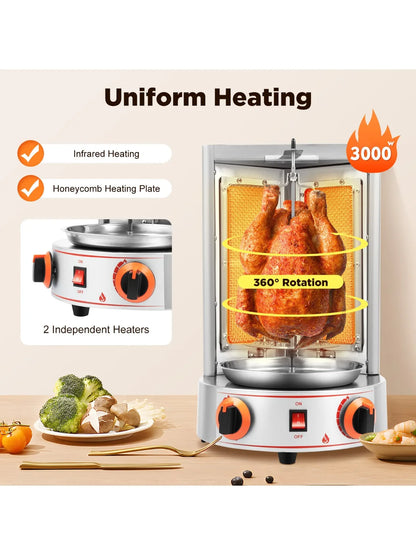 rotating Shawarma Gas Rotisserie   Grill