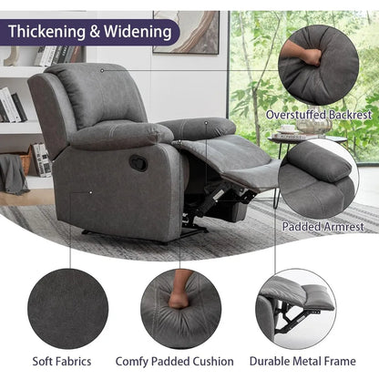 Manual Leather  Recliner Chair for Adults,