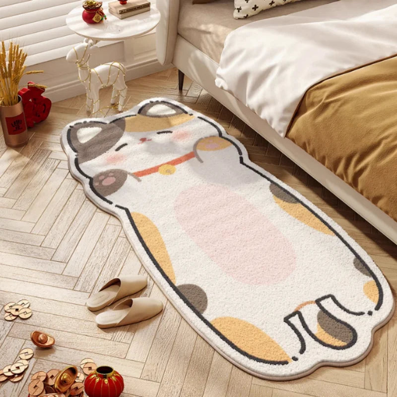 Cartoon Cat Faux Cashmere Rug