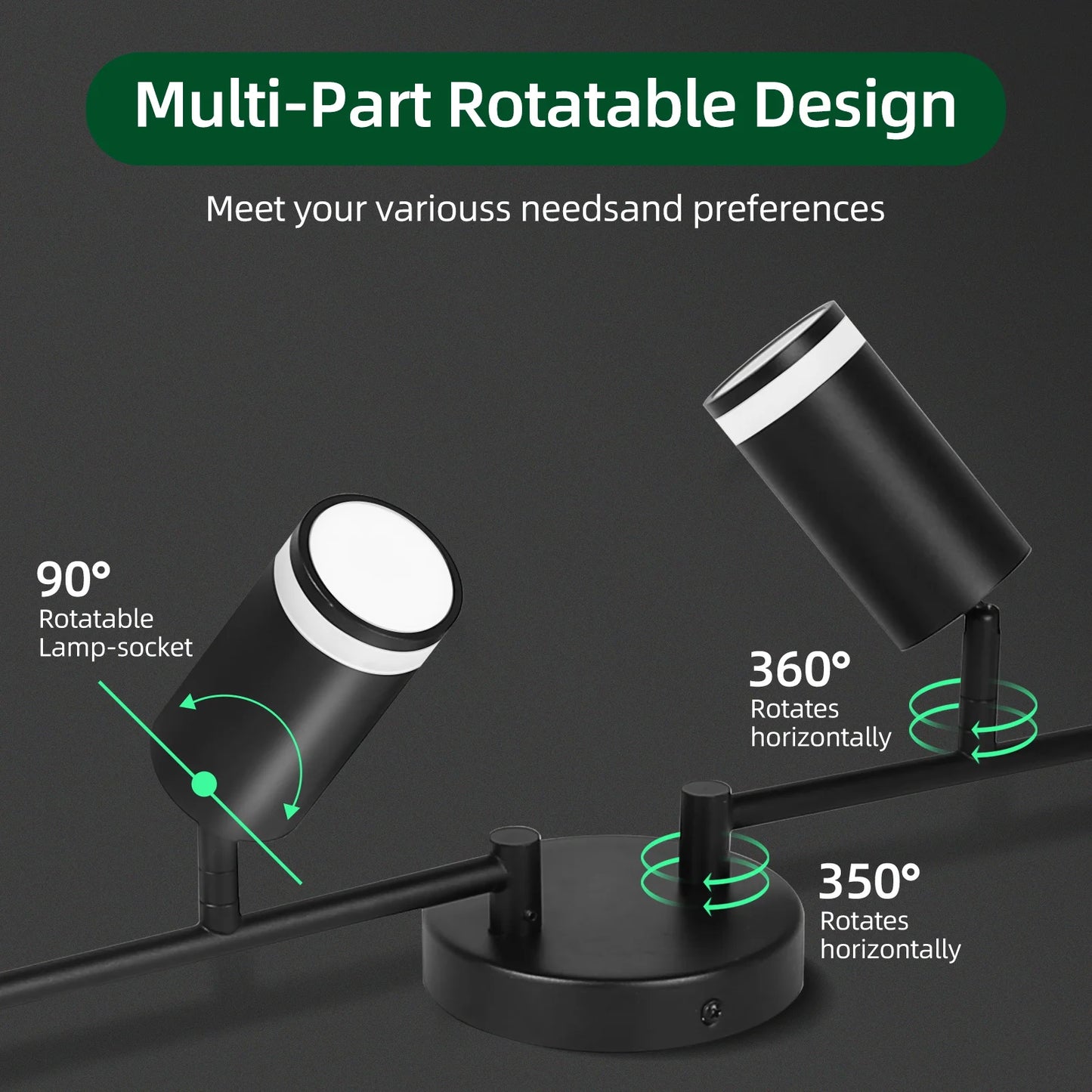 Spotlight Black Track  Rotatable Living Room LIGHT