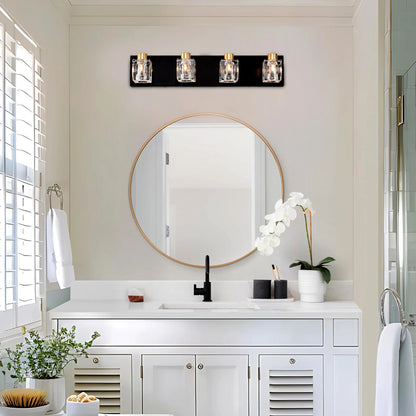 Matte Black + Gold Bathroom Light Fixtures,