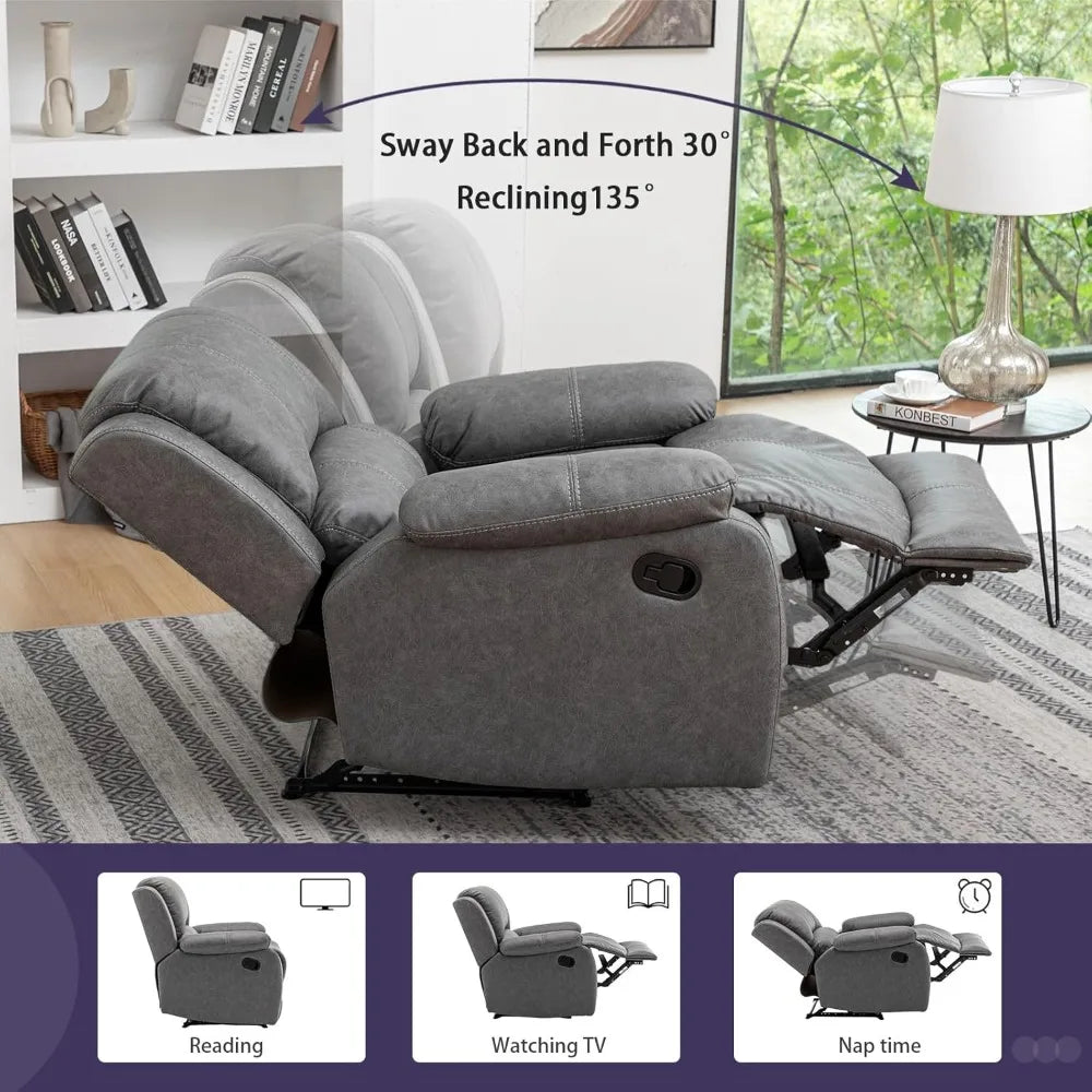 Manual Leather  Recliner Chair for Adults,