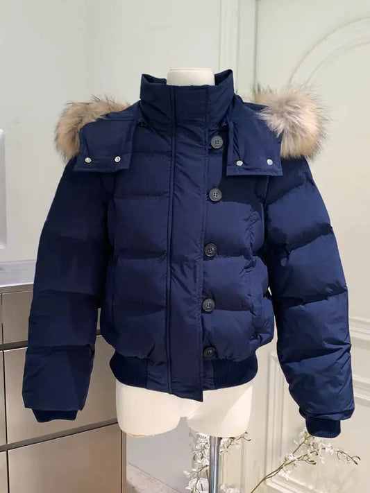 Fur Hooded Jacket Women Outerwear