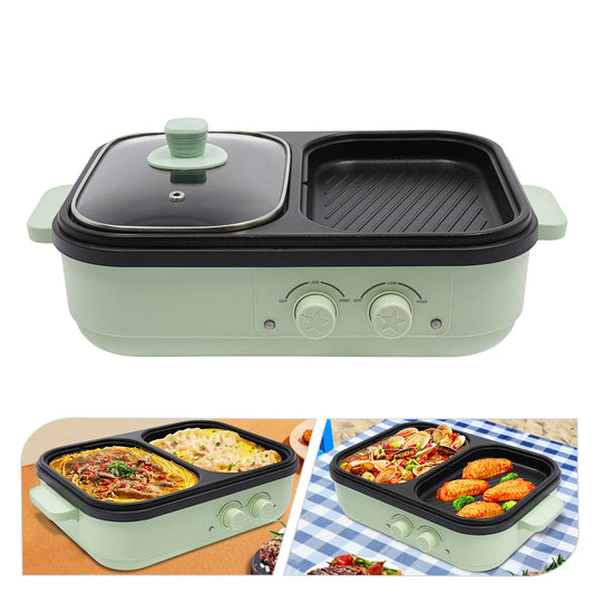 2-In-1 Electric Green Hot Pot