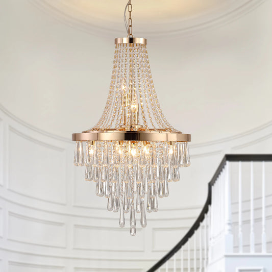 Large Luxury Gold Crystal Chandelier
