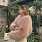Cropped Faux Fur Coat Women Winter