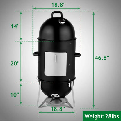 Vertical Steel Charcoal Smoker