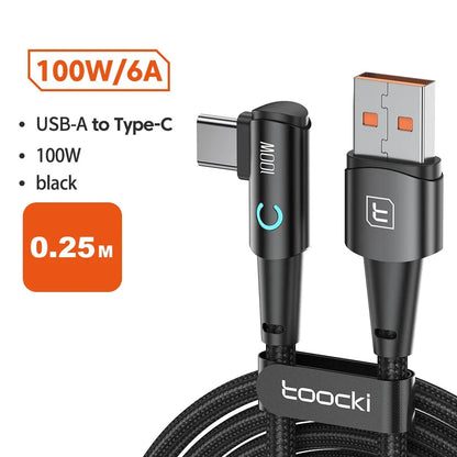 USB Charging Cord Cable 90 Degree