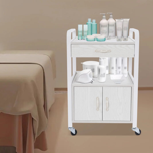 Salon  Wood Panels Storage Cart