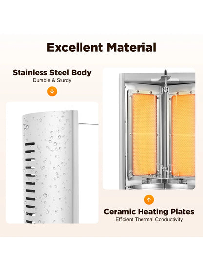 rotating Shawarma Gas Rotisserie   Grill