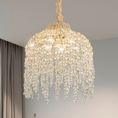 Light Chandelier Waterfall Design with Crystal Bead Strings
