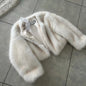 Cropped Faux Fur Coat Women Winter
