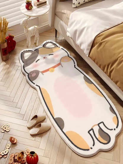 Cartoon Cat Faux Cashmere Rug
