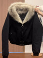 Black Elegant Vintage Jacket Woman