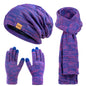 Winter men's and women's hat, scarf and glove set, couple style,