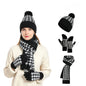 Women Winter Cable Knit Hat , Scarf and Gloves Set