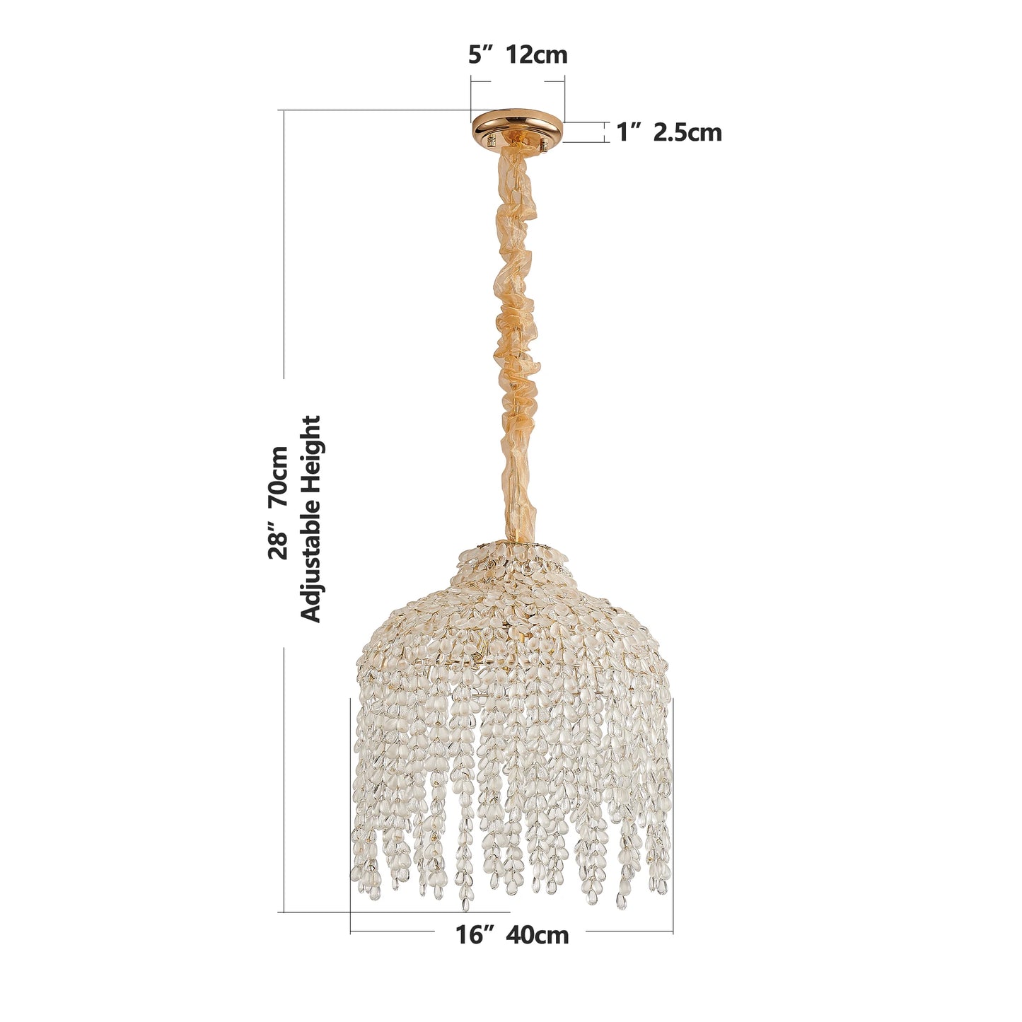 Light Chandelier Waterfall Design with Crystal Bead Strings