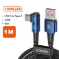 USB Charging Cord Cable 90 Degree