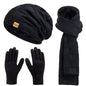 Winter men's and women's hat, scarf and glove set, couple style,