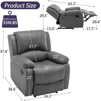 Manual Leather  Recliner Chair for Adults,