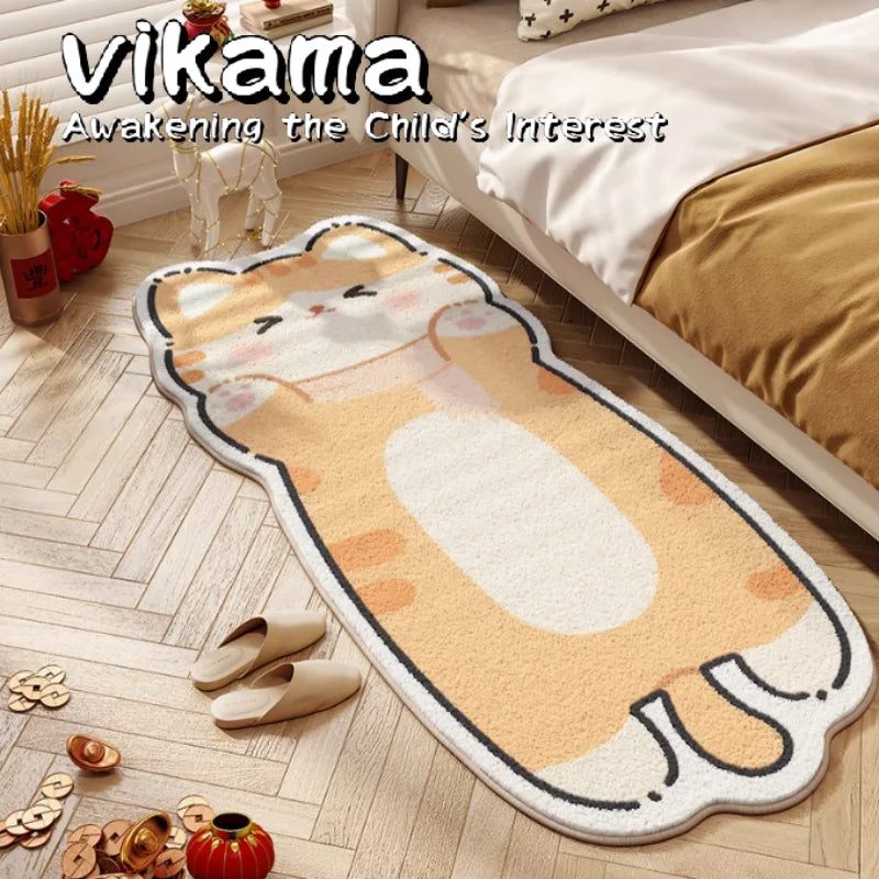 Cartoon Cat Faux Cashmere Rug