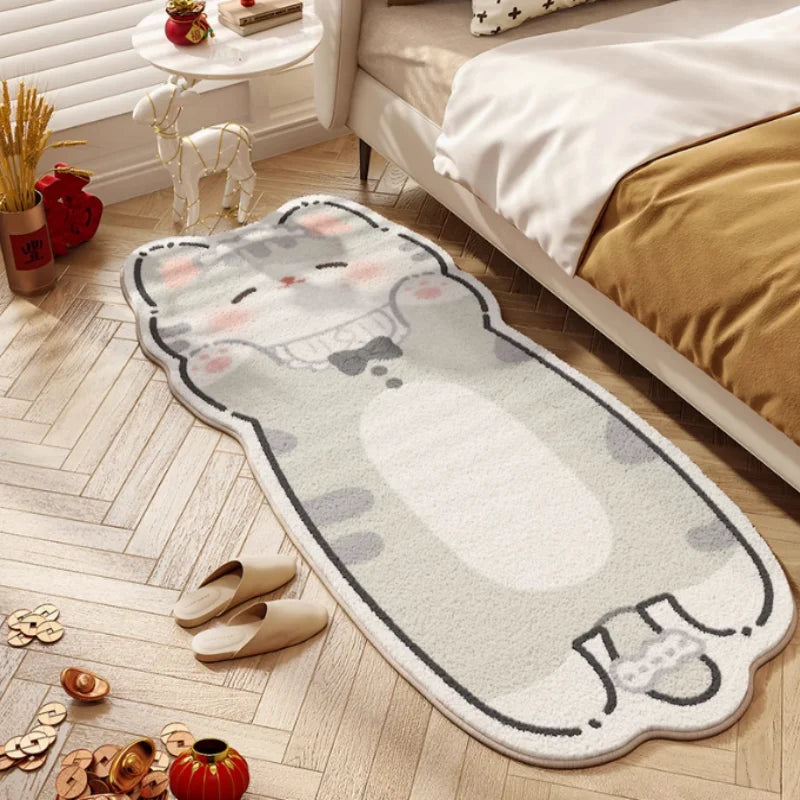 Cartoon Cat Faux Cashmere Rug