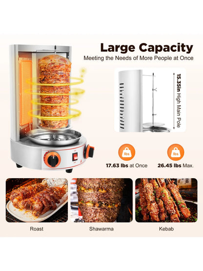 rotating Shawarma Gas Rotisserie   Grill
