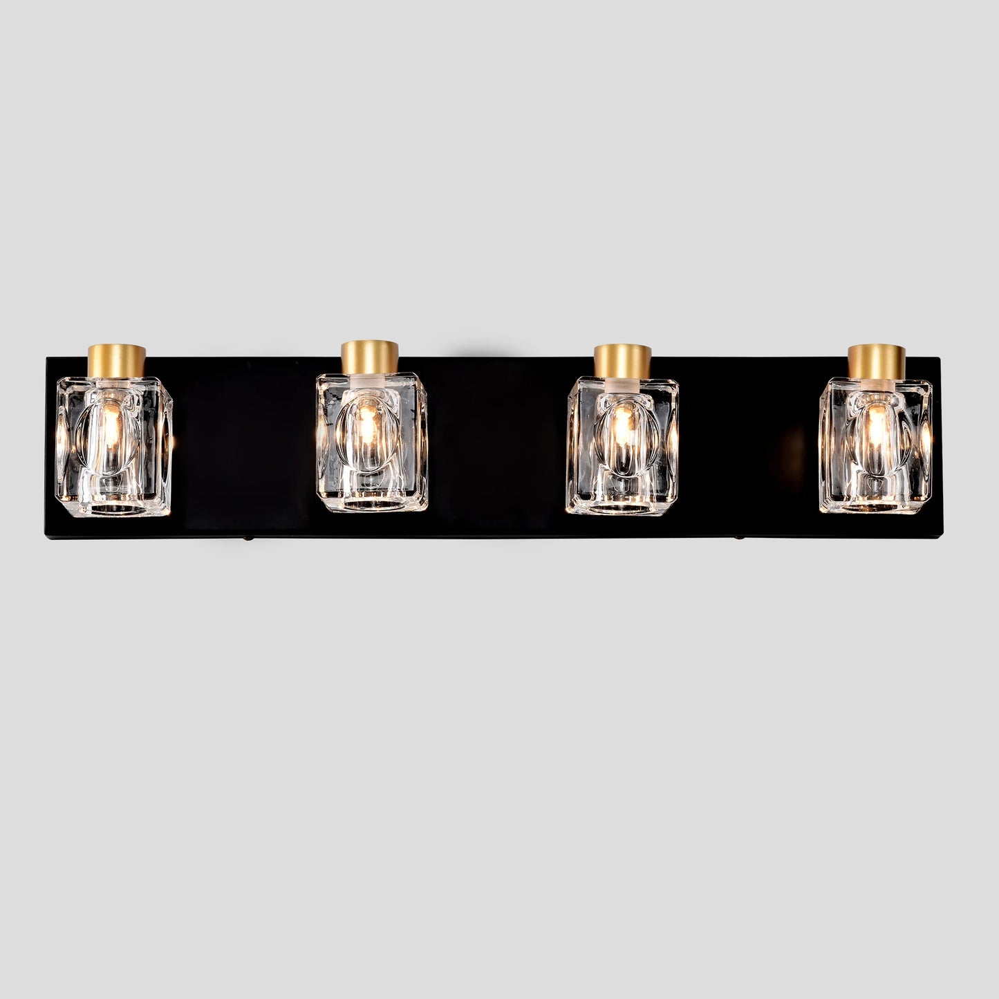 Matte Black + Gold Bathroom Light Fixtures,