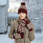 Women Winter Cable Knit Hat , Scarf and Gloves Set