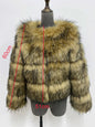 Cropped Faux Raccoon Fur Coat