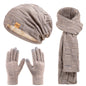 Winter men's and women's hat, scarf and glove set, couple style,