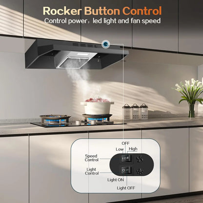 Under Cabinet  Black Ducted/Ductless Kitchen Stove Vent