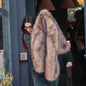 Cropped Faux Fur Coat Women Winter