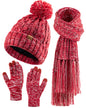 Hat+Touchscreen Gloves+Long Scarve