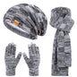 Winter men's and women's hat, scarf and glove set, couple style,