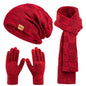 Winter men's and women's hat, scarf and glove set, couple style,